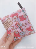 Sanrio Hello Kitty Small Folding Shopping Bag Melody Polyester Eco Bag Cartoon Shoulder Bag Handbag