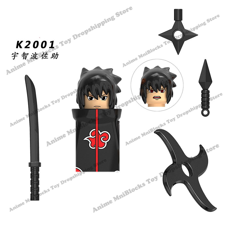 Naruto Sasuke Sakura Kakashi Obito Jiraiya Tsunade anime dolls Mini Action toy Figures cartoon Assemble blocks kid Birthday gift
