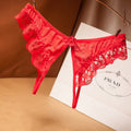 Sexy Crotch Opening Women&#39;s Panties Lingerie Lace Bowknot G-string Thong Floral Temptation Underwear for Ladies Erotic Pantys