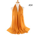 Hijab Scarf 72*175cm Plain Chiffon Scarves For Women Muslim Fasion Islam Clothing Headscarves Shawl For Ladies Headwrap Ramadan