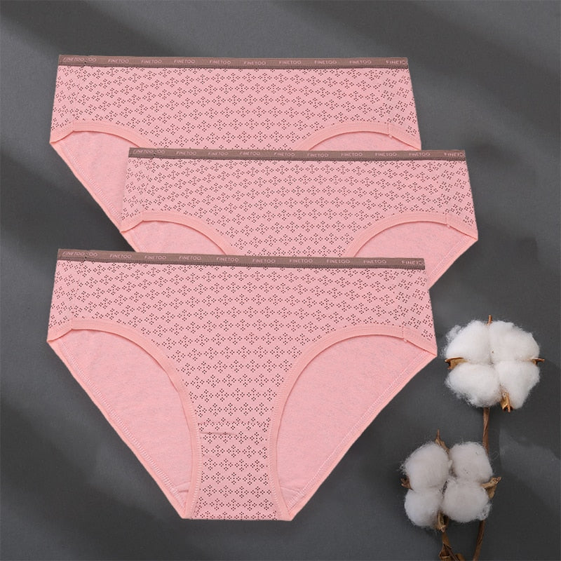 3PCS/Set Women Panties Cotton Underwear Patchwork Cute Design Female Lingerie Underpants Pantys Sexy Briefs Intimates for Girls