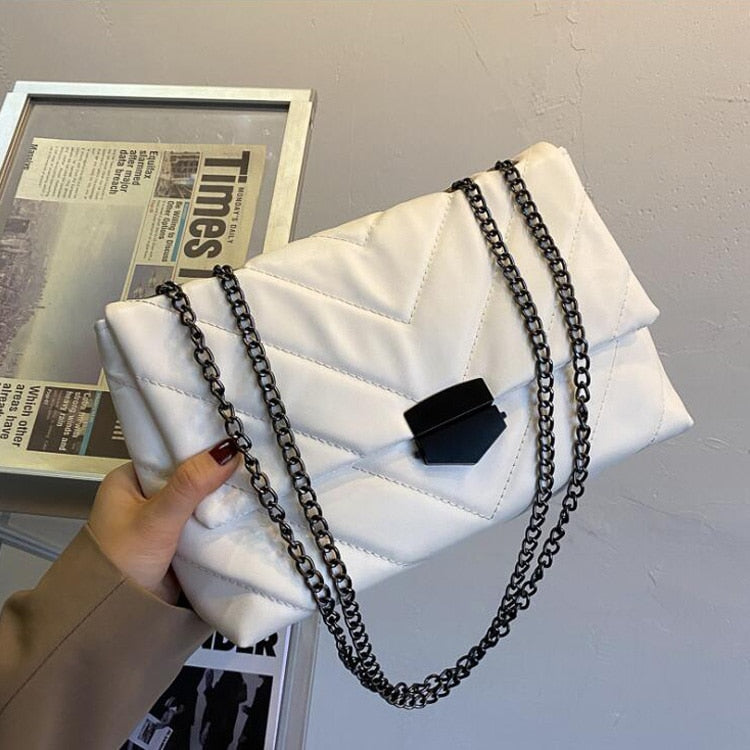 2022 New Casual Chain Crossbody Bags For Women Fashion Simple Shoulder Bag Ladies Designer Handbags PU Leather Messenger Bags
