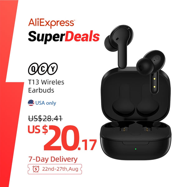 QCY T13 Bluetooth Headphone V5.1 Wireless TWS Earphone Touch Control Earbuds 4 Microphones ENC HD Call Headset Customizing APP