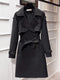 Aelegantmis Women Casual Long Trench Coat With Sashes Double Breasted Women's Windbreaker 2022 Chic Office Coat Ladies Outerwear