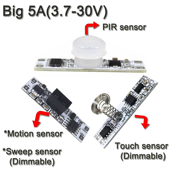 5V 12V 24V 4A Dimmable Sensor Switch Hand Wave Dimmer PIR Switch for LED Strip LED,Touch switch for  Kitchen Cabinet LED Lights