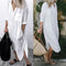 Women Shirt Dress Spring Summer Lapel Button Long Sleeve Side Split Dresses Elegant Solid Work Office Vestidos Female Tunic Robe