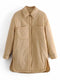Icclek Women's Shirts Jackets Thin Parka Oversize Shirt Coats Femme Armygreen Outerwear Coats Bf Long Sleeve Khaki Coat 2022 New