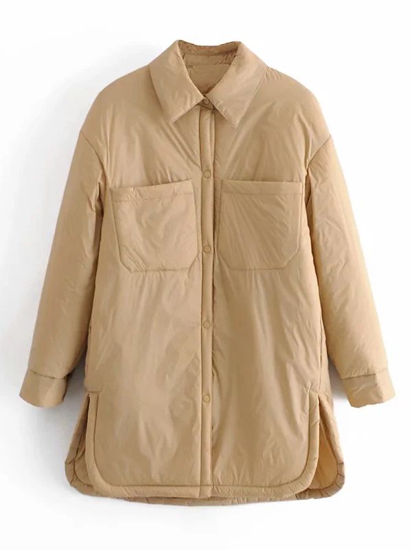 Icclek Women's Shirts Jackets Thin Parka Oversize Shirt Coats Femme Armygreen Outerwear Coats Bf Long Sleeve Khaki Coat 2022 New