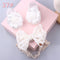 Lovely Pearl Bows Newborn Baby Girl Headband Socks Set Lace Flower Baby Hair Band Turban Baby Little Girl Hair Accessories