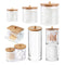 Acrylic Makeup Organizer Cotton Pad Storage Box For Cotton Swabs Rod Cosmetics Jewelry Organizer with Bamboo Lid Repacking Boxes