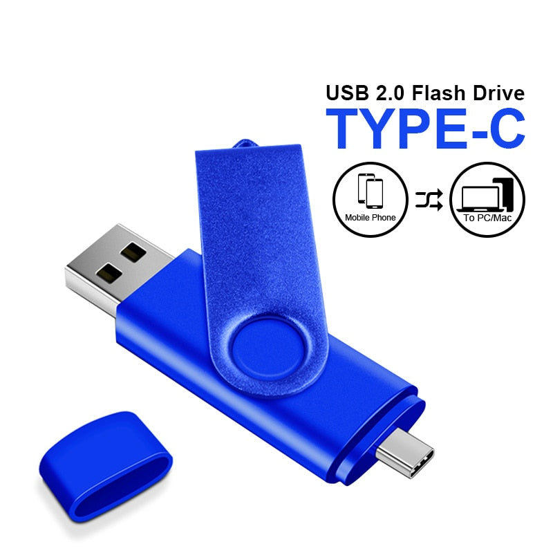 Type-C 128g Key High Speed USB Flash Drive OTG Pen Drive 128GB Usb Stick Pendrive Flash Disk for Android PC/Car/TV USB-C