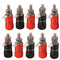 10pcs 4mm Red&amp;Black Banana Socket Professional Binding Post Nut Banana Plug Jack Connector Nickel Plated For 4mm Banana Plug