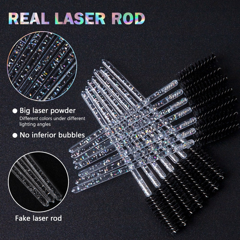 Disposable Crystal Eyelashes Brush Comb 25/50Pcs Eye Lashes Extension Mascara Wands Makeup Professional Makeup Beauty Tool