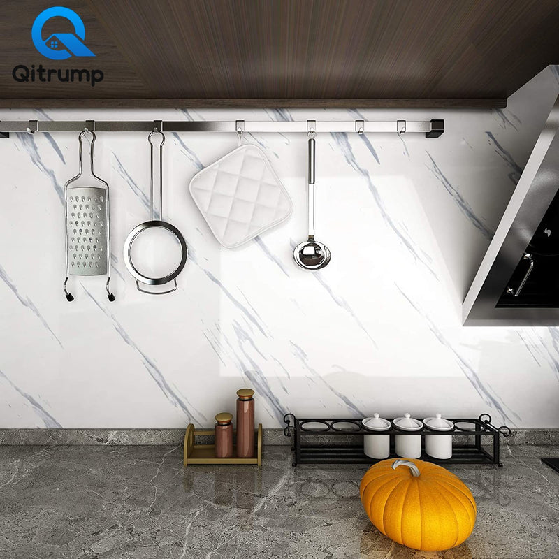 Waterproof Oil-proof Kitchen Marble Wallpaper Contact Paper PVC Self Adhesive Wall Stickers Bathroom Countertop Home Improvement