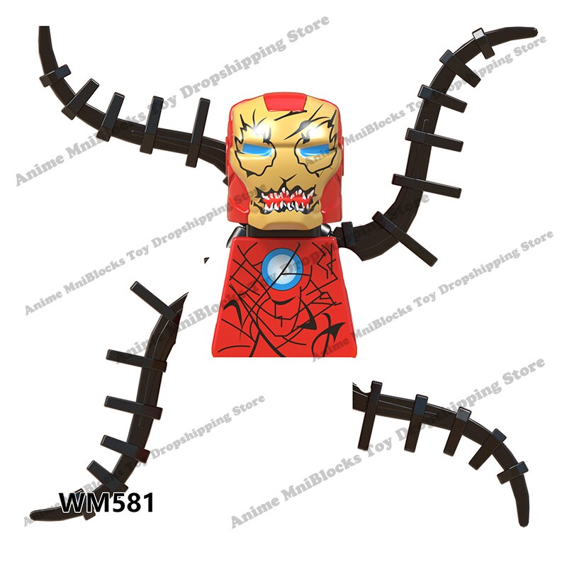 XP193 D009 WM718 Mark suit Disney anime movie figurine dolls mini plastic action toy figures Assemble blocks Christmas gifts