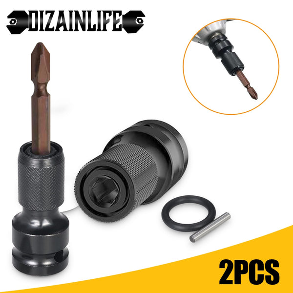 1/2 Inch Square To 1/4 Inch Hex Ratchet Socket Impact Wrench Socket Set Adapter Spanner Drive Converter Quick Release Tool