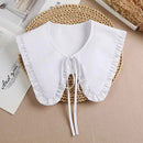 Linbaiway 2022 Lace Chiffon Doll Fake Collar Ladies Shawl Wrap Removable Detachable Embroidered False Collar Clothes Accessory