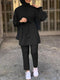 Women Autumn Blouses ZANZEA Fashion Muslim Sets Long Sleeve Turkish Blouses Pants Abaya Solid Islamic Clothing 2PCS Oversized