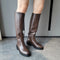 FEDONAS 2023 Ins ZA Genuine Leather Knee High Boots For Women Thick Heeled Autumn Winter Warm Shoes Woman High Motorcycle Boots