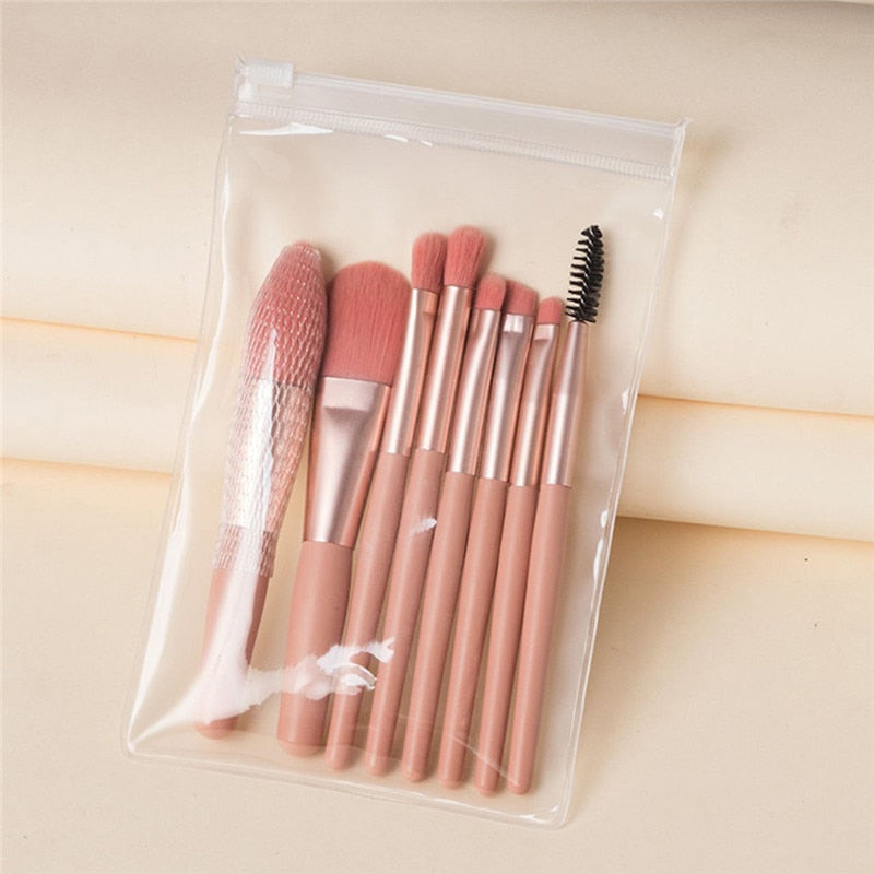 4/6/8Pcs Makeup Brushes Set With Bag Lip Eye Shadow Brush Professional Cosmetic Brushes Kit Travel Mini Makeup Brush beauty tool