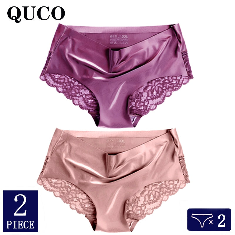 2pcs/lot QUCO Brand sexy Women Underwear High Quality Women Panties Seamless Underwear Solid  Lingerie underwear women