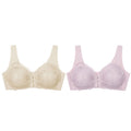 2PCS Sexy Front Closure Bralette Lace Plus Size Bra Push Up Underwear Crop Top M-5XL Seamless Brassiere Female Lingerie