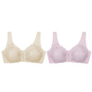 2PCS Sexy Front Closure Bralette Lace Plus Size Bra Push Up Underwear Crop Top M-5XL Seamless Brassiere Female Lingerie