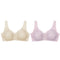 2PCS Sexy Front Closure Bralette Lace Plus Size Bra Push Up Underwear Crop Top M-5XL Seamless Brassiere Female Lingerie