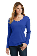 Port & Company Ladies Long Sleeve Fan Favorite V-Neck Tee. LPC450VLS-T-shirts-True Royal-4XL-JadeMoghul Inc.