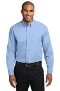 Port Authority Long Sleeve Easy Care Shirt. S608-Woven Shirts-Light Blue/Light Stone-6XL-JadeMoghul Inc.