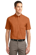 Port Authority Short Sleeve Easy Care Shirt. S508-Woven Shirts-Texas Orange/Light Stone-6XL-JadeMoghul Inc.