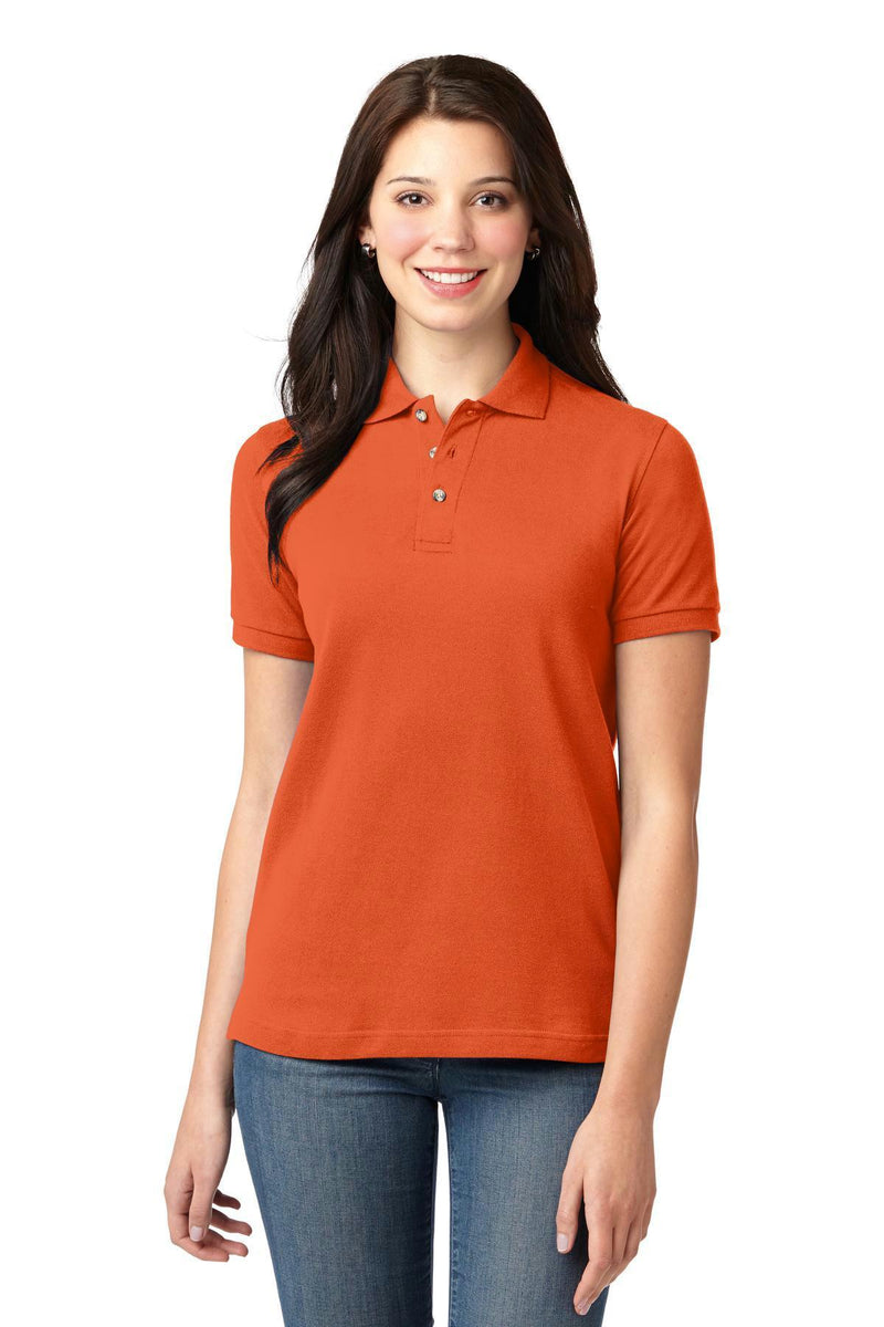 Port Authority Ladies Heavyweight Cotton Pique Polo. L420-Polos/knits-Orange-XL-JadeMoghul Inc.