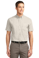 Port Authority Tall Short Sleeve Easy Care Shirt. TLS508-Woven Shirts-Light Stone/ Classic Navy-4XLT-JadeMoghul Inc.