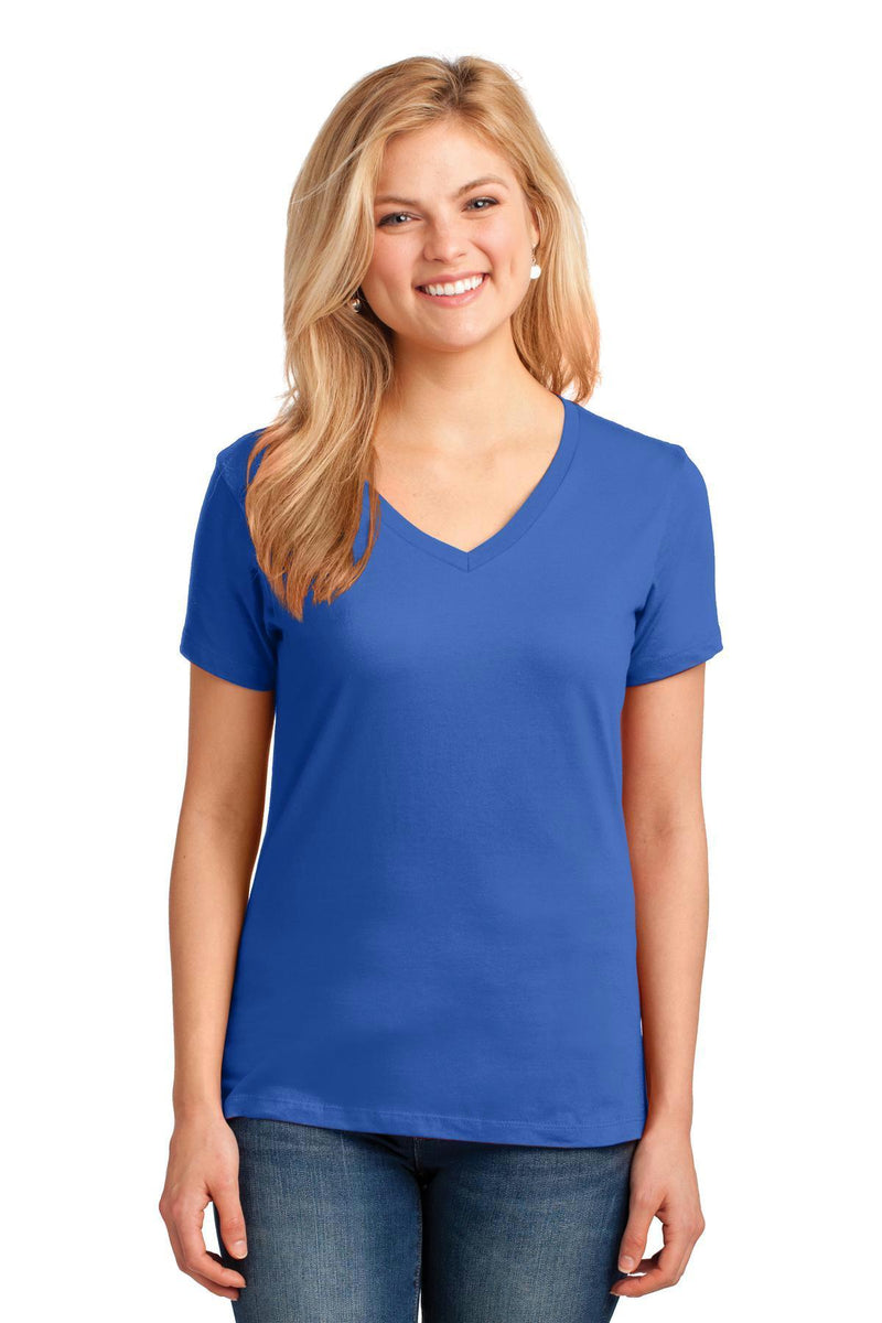 Port & Company Ladies Core Cotton V-Neck Tee. LPC54V-T-shirts-Royal-4XL-JadeMoghul Inc.