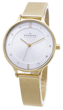 Skagen Anita Gold Tone Mesh Bracelet Crystallized SKW2150 Women's Watch