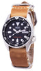 Seiko Automatic SKX013K1-MS10 Diver's 200M Brown Leather Strap Men's Watch