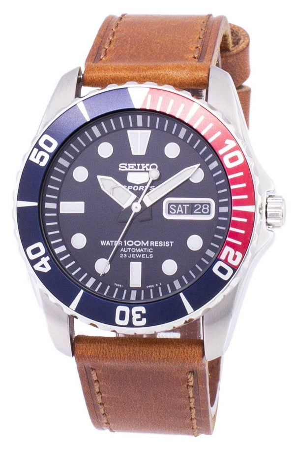 Seiko 5 Sports Automatic Ratio Brown Leather SNZF15K1-LS9 Men's Watch