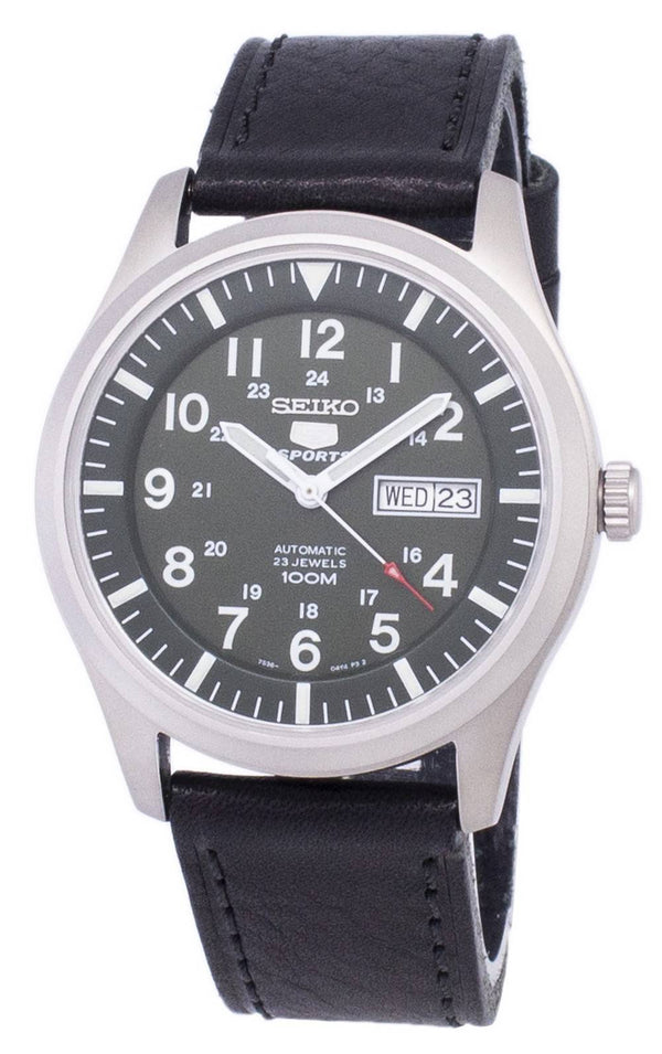 Seiko 5 Sports Automatic Ratio Black Leather SNZG09K1-LS8 Men's Watch