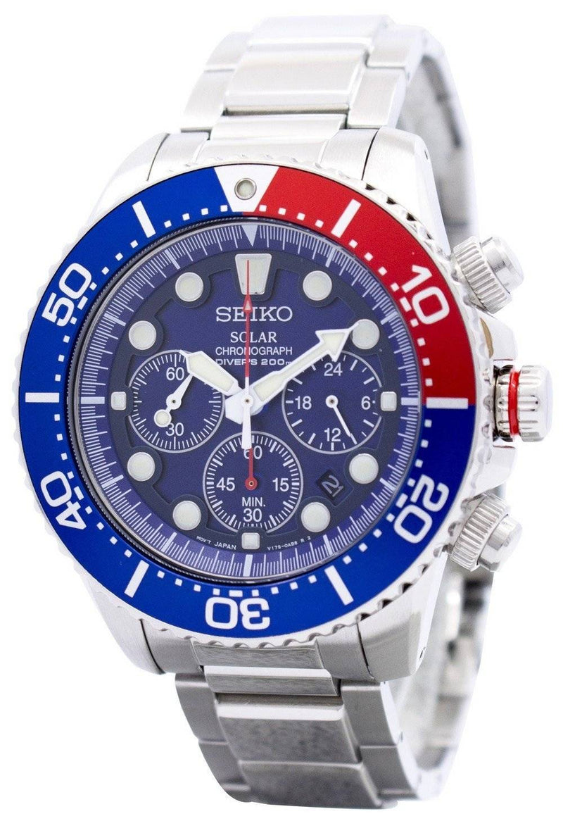 Seiko Solar Chronograph Divers SSC019  SSC019P1 SSC019P Men's Watch