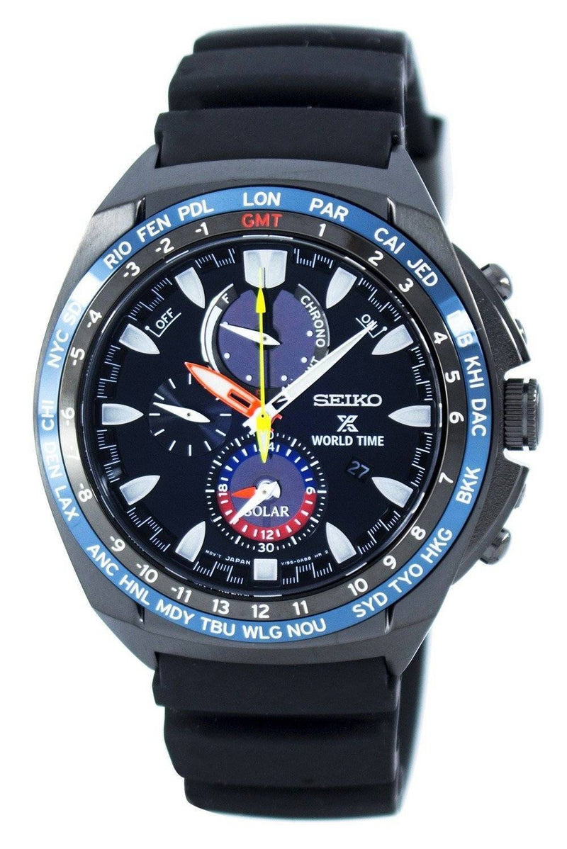 Seiko Prospex World Time Solar Chronograph SSC551 SSC551P1 SSC551P Men's Watch