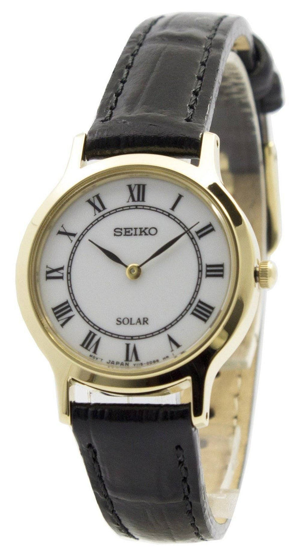 Seiko Solar White Dial Leather Strap SUP304 SUP304P1 SUP304P Women's Watch