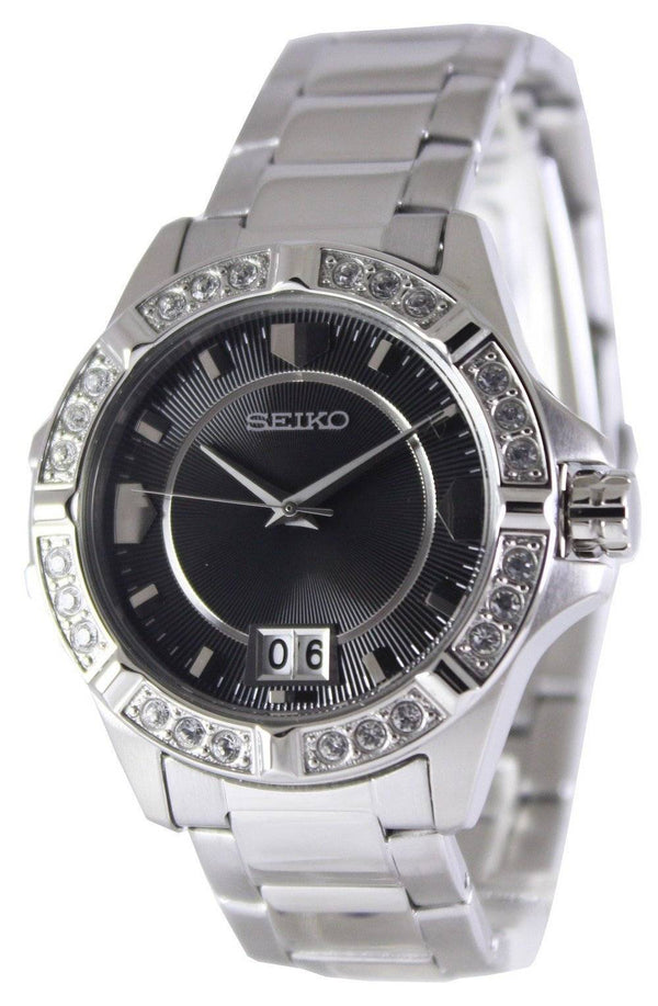 Seiko Quartz Crystals Black Dial SUR807 SUR807P1 SUR807P Women's Watch