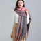 2022 New Women Plaid Scarf Winter Pashmina Shawls Cashmere Thick Wraps Lady Tassel Warm Scarves Rainbow Hairy Bufanda