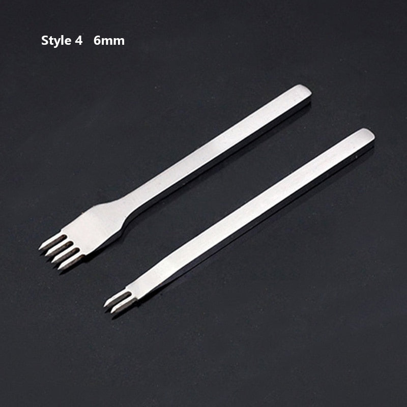 3/4/5/6mm Spacing Punch Tool For Leather Hole Punches Tool Lacing Stitching Sewing DIY Leather Craft Tools 1/2/4/6 Prong