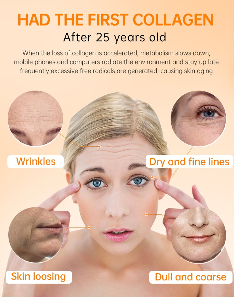 New Vitamin C Whitening Face Serum JoyPretty Hyaluronic Acid Facial Skin Spot Purifying Serum Dark Spot Remover Cosmetics