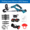 Electric Folding Lawn Mower Cordless Lawn Trimmer with 2 Lithium Batteries 8 Accessories Adjustable Handheld Power Tools