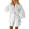 Cotton and Linen suit 2021 Women Solid Clothes Set Half Sleeve Lapel Neck Button-up Shirt+Irregular Hem Drawstring Shorts Sets