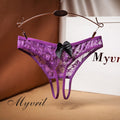 Sexy Crotch Opening Women&#39;s Panties Lingerie Lace Bowknot G-string Thong Floral Temptation Underwear for Ladies Erotic Pantys