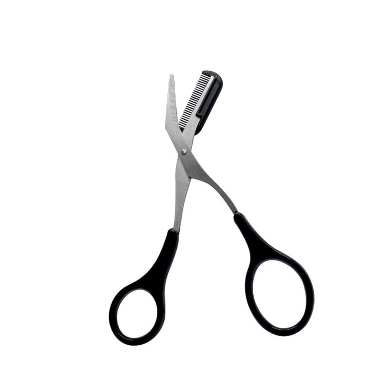 1 Pcs 3 Colors Eyebrow Trimmer Scissors with Comb Eyelash Hair Scissors Stainless Steel Eyebrow Razor Grooming Wenkbrauw Trimmer
