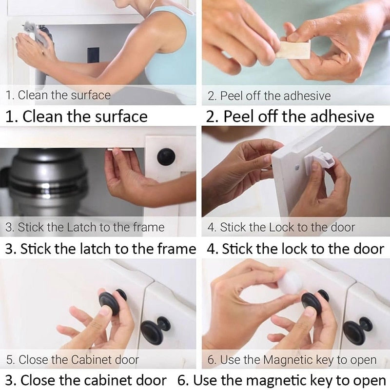 1Set Child Lock Children Protection Baby Safety Lock Drawer Latch Cabinet Door Lock Limiter Children Security Locks